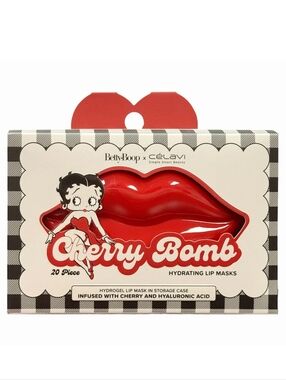 NWT Betty Boop x Célavi Cherry Bomb Lip Masks - 20pc Set in Reusable Case